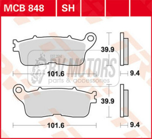 Тормозные колодки TRW LUCAS MCB848SH 	