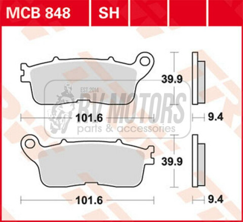 Тормозные колодки TRW LUCAS MCB848SH 	