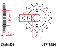Приводная звезда JT JTF1554.12 (PBR 2062)