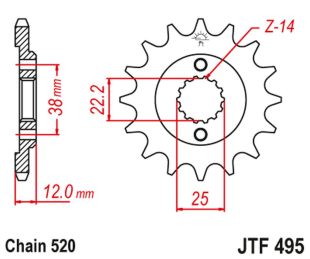 Приводная звезда DUCATI PASO SPORT 750 '86-90' JT JTF495.15