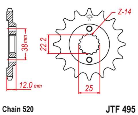 Приводная звезда DUCATI PASO SPORT 750 '86-90' JT JTF495.15