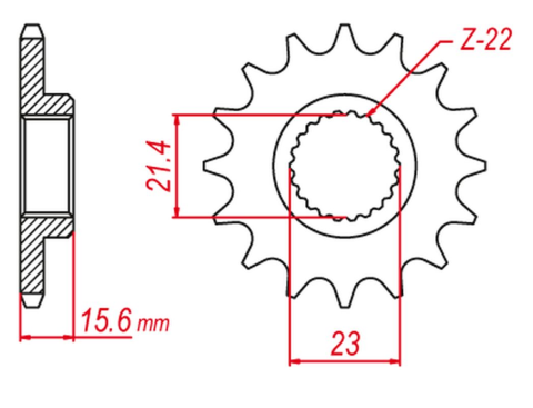 Приводная звезда YAMAHA XT 600 '89-'98, XTZ 660 '91-'98 GROSSKOPF 44115G (JTF577.15RB) 