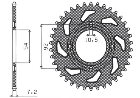 Приводная звезда YAMAHA TZR 125 88-93 (+4), RD 125 LC 1 82-85 SUNSTAR SUN1-2046-49 (JTR835.49)