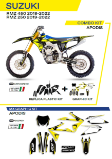 Комплект пластика SUZUKI RMZ 250 '19-'22; RMZ 450 '18-'22  UFO C418AD027001
