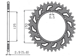 Приводная звезда SUNSTAR 1-3547 43 (JTR 897.43)