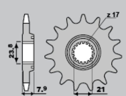 Приводная звезда HONDA CRF 250R '18-'23 SUNSTAR SUN3G413 (JTF1344.13)