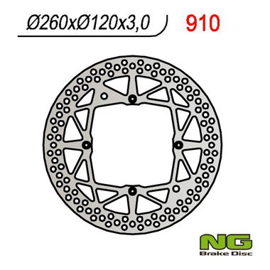 Тормозной диск NG передний HUSQVARNA WR/CR/TE/TC 125/250 '00-13 (260X120X3) NG910
