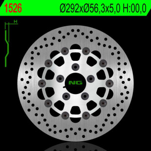 Тормозной диск NG задний HARLEY DAVIDSON SOFTAIL 1690/1800 15-17 (292X56,3X5,0MM) (5X10,5MM) NG1526