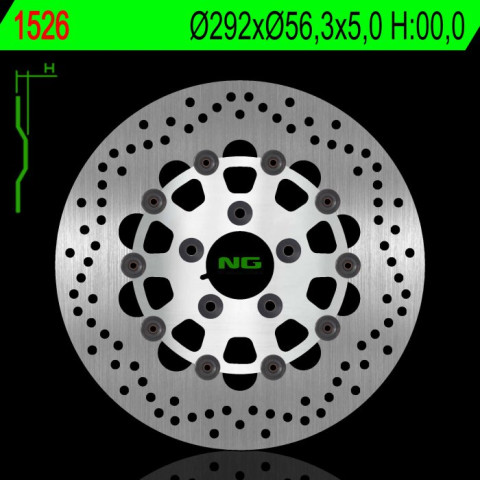 Тормозной диск NG задний HARLEY DAVIDSON SOFTAIL 1690/1800 15-17 (292X56,3X5,0MM) (5X10,5MM) NG1526