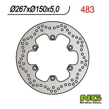 Тормозной диск NG задний/передний YAMAHA XJ/ XV/ FZS/ XJR/MT01 (267x132x5 / 4) NG483
