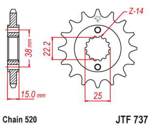 Приводная звезда JT JTF737.15 (PBR 7001)