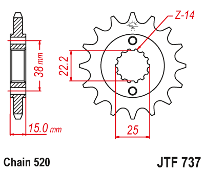 Привідна зірка JT JTF737.15 (PBR 7001)