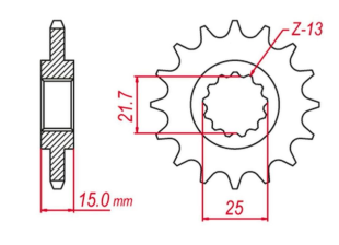 Приводная звезда KTM 50 EXC '96-'03, 85 SX '07-'22, 105 SX '07-'10, HUSQVARNA 85 TC '14-'21 GROSSKOPF 208412G (JTF1907.12)