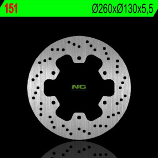 Тормозной диск NG задний KAWASAKI GPZ 750UT '83-'88, GPZ 1000 RX '86-'88 (260X130X5,5) (6X10,5MM) NG151