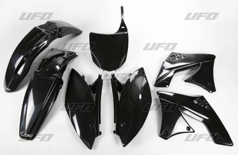 Комплект пластика UFO KAWASAKI KXF 250 '09, KXF 250 '12 (чёрный) (KA212E001) KAKIT212001