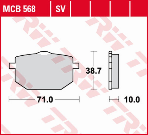Тормозные колодки YAMAHA TT 600 '89, XT 600 '87-'90, XT 600Z TENERE '86-'91 TRW LUCAS MCB568