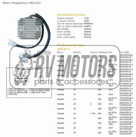 Регулятор напруги YAMAHA XS650 75-81 DZE ELEKTRYKA 2331-01