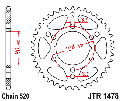 Привідна зірка JT JTR1478.45 (PBR 478)