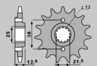 Приводная звезда KAWASAKI KLR650 '90-'14, KLX650 GROSSKOPF 51114G (JTF509.14)