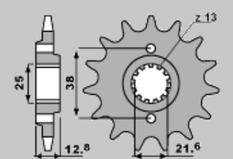 Приводная звезда KAWASAKI KLR650 '90-'14, KLX650 GROSSKOPF 51114G (JTF509.14)