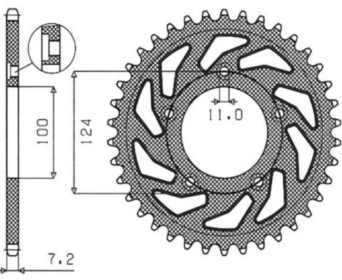 Приводная звезда DUCATI 749 '03-'06 SUNSTAR SUN1-4437-36 (JTR744.36)
