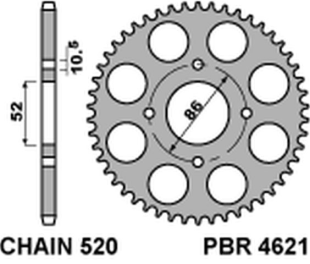 Приводная звезда KYMCO MXU/MXR50/150 (02-13) PBR 462130F (JTR1071.30)