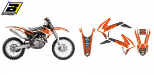 Комплект наклеек KTM SX/SXF '13-'15, EXC '14-'16 BLACKBIRD DREAM 4 E2538N