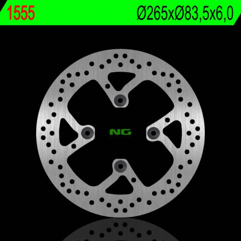 Тормозной диск NG задний  DUCATI DIAVEL 1200 11-18 MULTISTRADA 1200/1262 15-18 , XDIAVEL 1262 18 (265X83,50X6,0MM) (4X10MM) NG1555