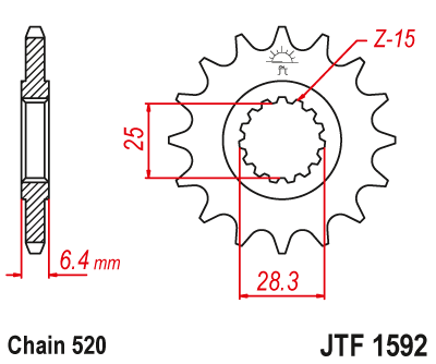Привідна зірка JT JTF1592.15 (PBR 2168)