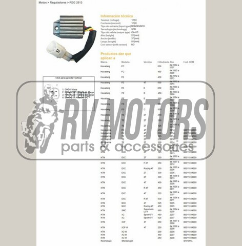 Регулятор напряжения KTM EXC 125 98-13, EXC200/250/300 05-13, EXC250/400/450/525/530 05-11  DZE ELEKTRYKA 2513-01