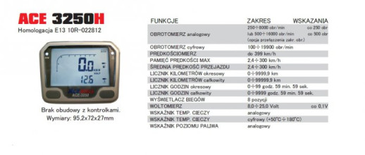 Універсальний спідометр ACEWELL ACE-3250H