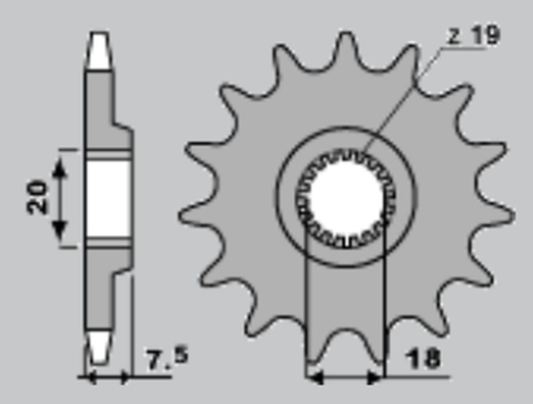 Приводная звезда HONDA CR 125 87-03 CHT 34013K (JTF326.13)