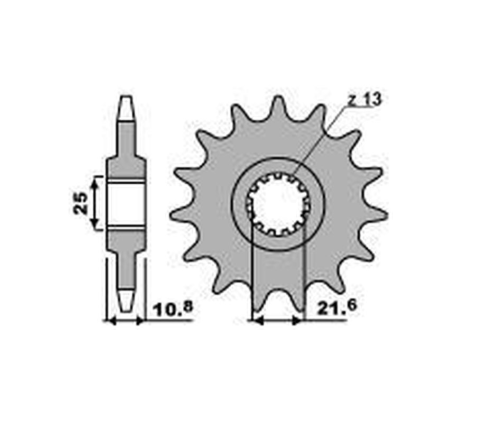 Приводная звезда YAMAHA TDM 850 '96-'98, TRX 850 '96-'00, YZF-R6 '06-'20 GROSSKOPF 208617G (JTF1586.17)