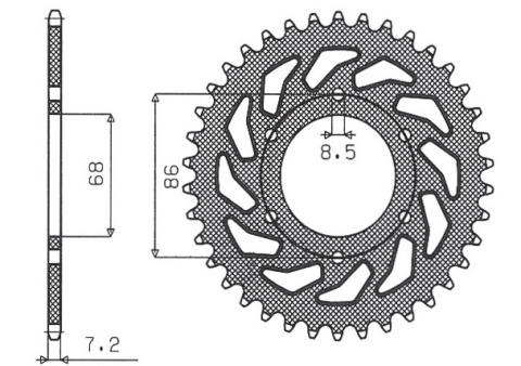 Приводная звезда KAWASAKI BN 125 ELIMINATOR '98-'09 SUNSTAR SUN1-2153-46 (JTR468.46)