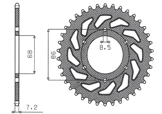 Приводная звезда KAWASAKI BN 125 ELIMINATOR '98-'09 SUNSTAR SUN1-2153-46 (JTR468.46)