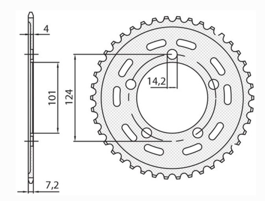 Приводная звезда KTM 950/990/1190 RC8 /DUKE/ SUPERMOTO SUNSTAR SUN1-4442-43 (JTR898.43)