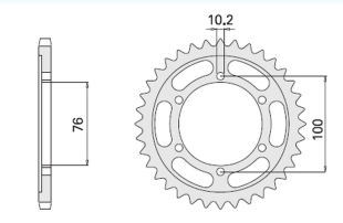 Приводная звезда SUZUKI GSXR1100, GSXR750 (92-95) CHT 81648K (JTR816.48)