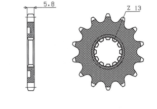 Приводная звезда KAWASAKI KXF 450 06-19, KAWASAKI KLX-R 450 '07-'21 YFZ 450 '04-'13 SUNSTAR SUN3A114 (JTF1565.14) 