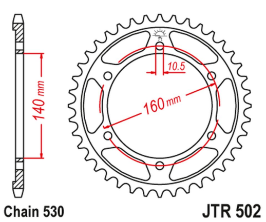 Приводная звезда KAWASAKI GPZ 750 '84-88', GPZ 1100 '95-98', ZZ-R 1100 '90-01' JT JTR502.48