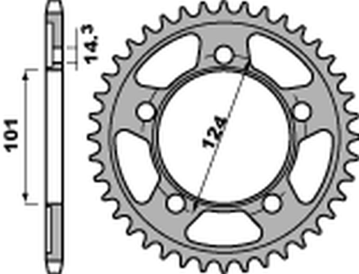 Приводная звезда KTM 950/990/1190 RC8 /DUKE/ SUPERMOTO PBR 450842C45 (JTR898.42)