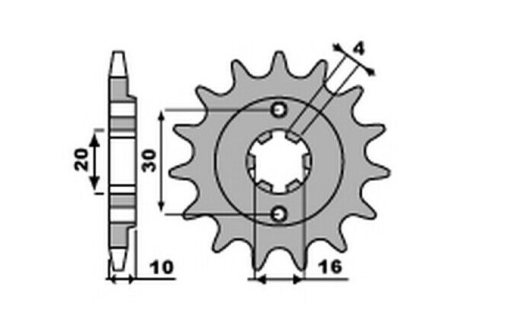 Приводная звезда CAGIVA 125 W8/FRECCIA/PLANET/MITO/RAPROR '85-10' JR 72013JRS