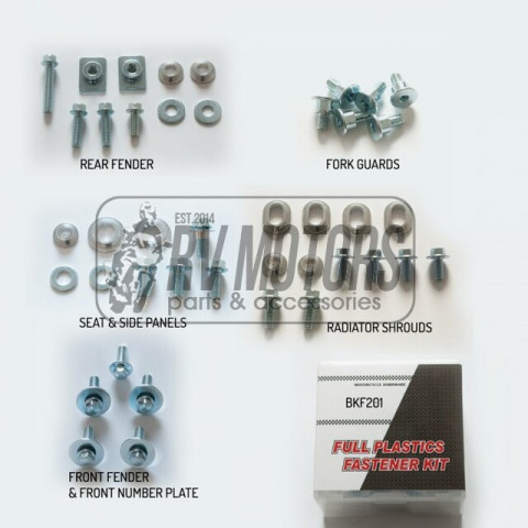 Комплект болтов пластика ACCEL BKF-201 YAMAHA YZ 125/250 '02-'15