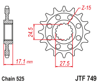 Приводная звезда JT JTF749.14 (PBR 2249)