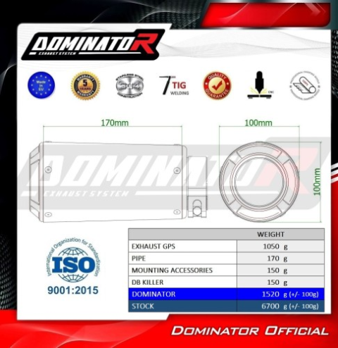 Прямоток Triumph Speed Triple 1200 RS / Speed Triple 1200 RR 2021 - 2024 DOMINATOR GPS