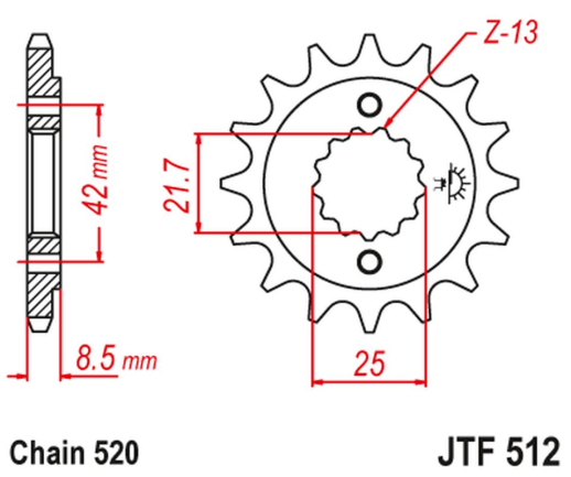 Приводная звезда KAWASAKI ZXR 400, KLE 500 '91-'96 GPZ 500S JT JTF512.13