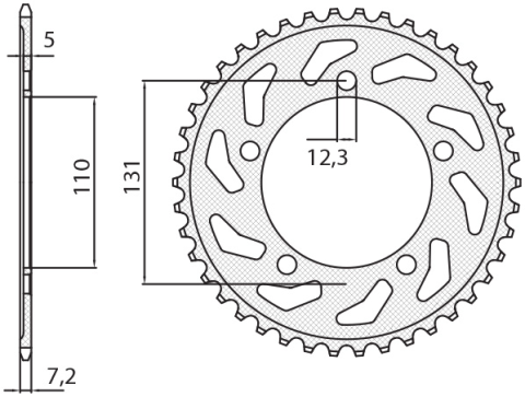 Приводная звезда BMW S 1000 RR '12-'15 SUNSTAR SUN1-4467-45 (JTR7.45)