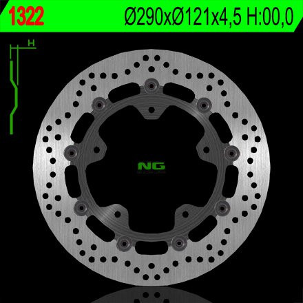 Тормозной диск NG передний SUZUKI GSF 650 '06 ABS (290X121X4,5) NG1322