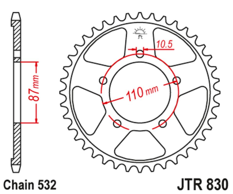 Приводная звезда SUZUKI GSX-R 1100 '86-88 JT JTR830.46
