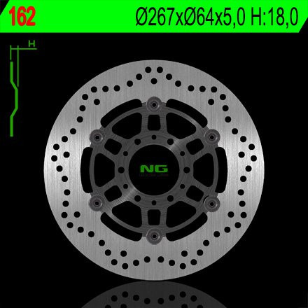 Гальмівний диск NG передній YAMAHA SR 250 CLASSIC &#39;95-&#39;03, XV 250 VIRAGO &#39;91-&#39;94 (267X64X5) (6X8,5MM) NG162