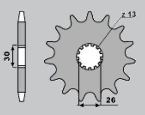 Приводная звезда TRIUMPH BONEVILLE 800 '01-'11, 800 AMERICA '02-'07, 800 SPEEDMASTER '03-'05, 865 BONEVILLE '08--'11, 865 SPEEDMASTER/SCRAMBLER '06-'11 CHT 213016K (JTF1183.16)